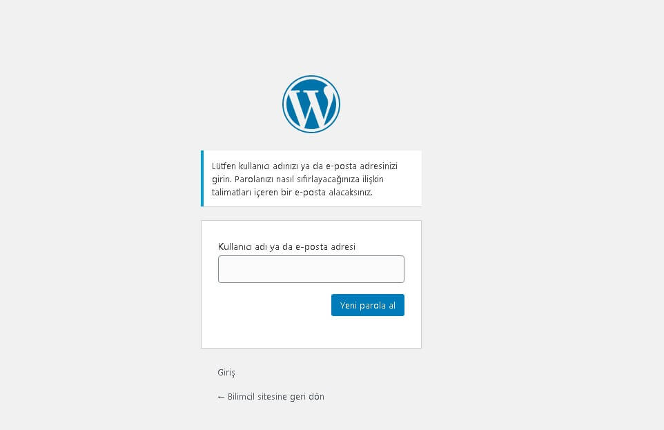 WordPress admin şifresi değiştirme yolları